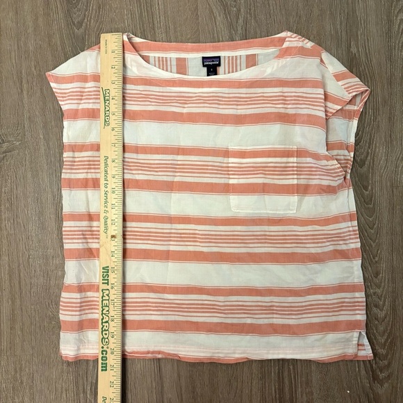 Patagonia A/C Shirt Size Small Coral White Striped Casual Outdoor Gorpcore Beach - Picture 3 of 6
